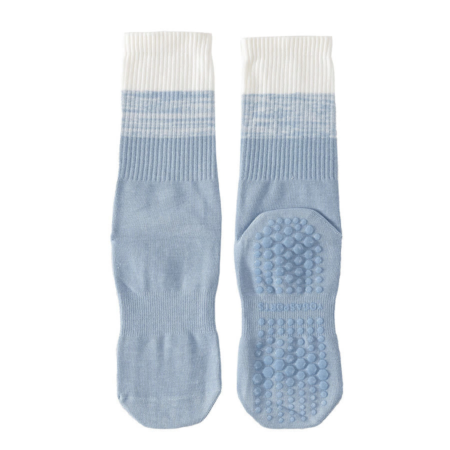Calzini da yoga da donna Olivenorma bicolore a mezza gamba antiscivolo con pois in silicone. - Blu - 10 paia - image 17
