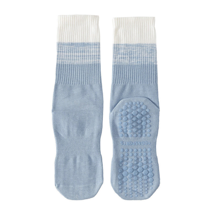 Calzini da yoga da donna Olivenorma bicolore a mezza gamba antiscivolo con pois in silicone. - Blu - 10 paia - image 17