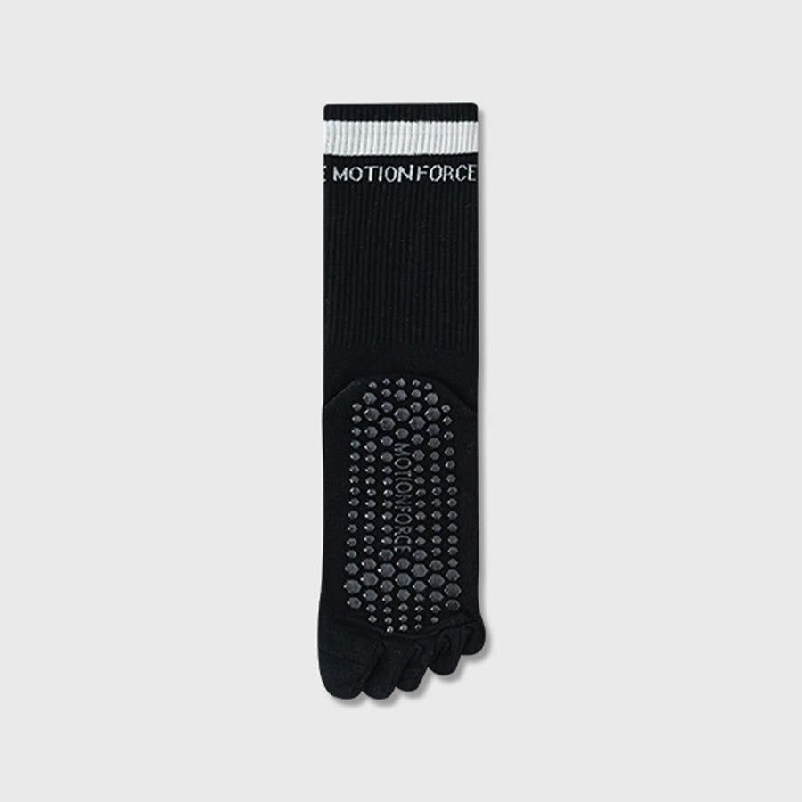 Calzini da yoga da donna Olivenorma Secure-Fit a cinque dita, antiscivolo con bordo a contrasto. - Nero - 10 paia - image 18