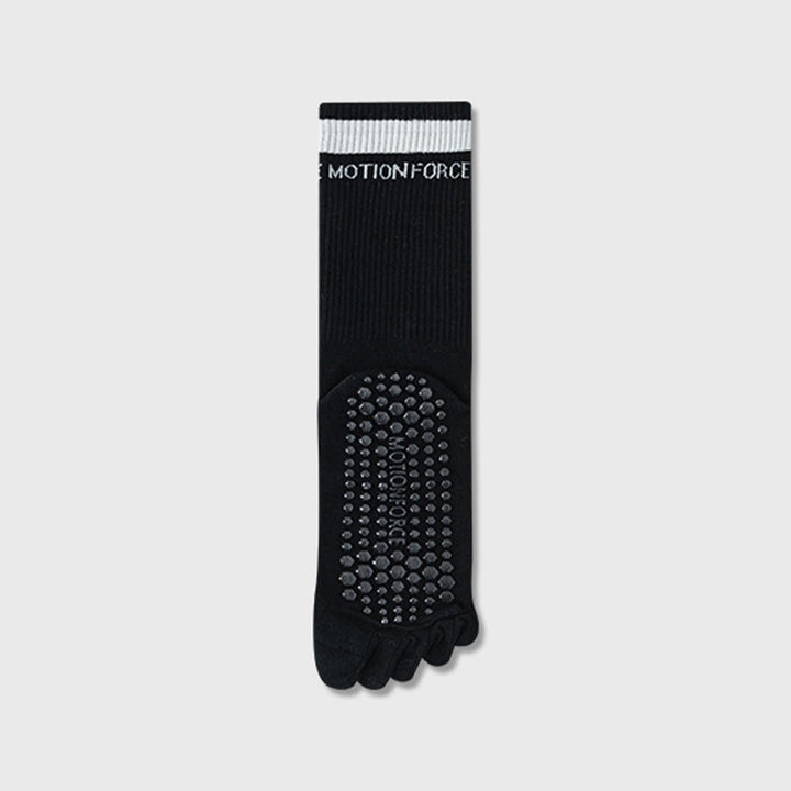 Calzini da yoga da donna Olivenorma Secure-Fit a cinque dita, antiscivolo con bordo a contrasto. - Nero - 10 paia - image 18