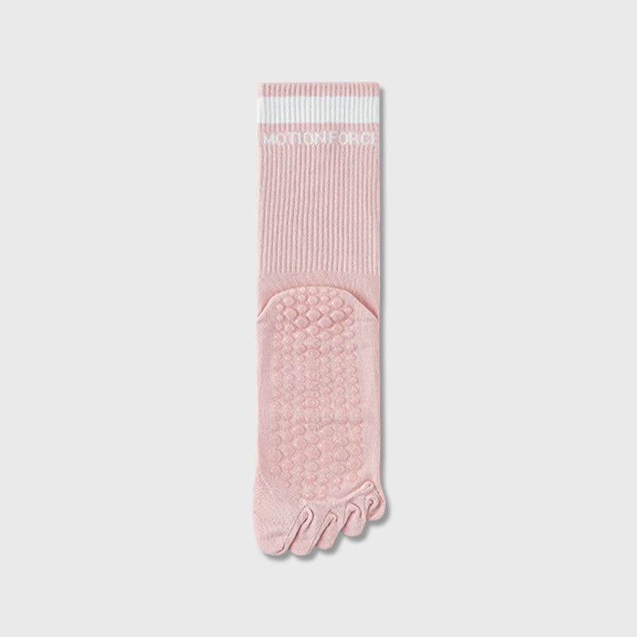 Calzini da yoga da donna Olivenorma Secure-Fit a cinque dita, antiscivolo con bordo a contrasto. - Rosa - 10 paia - image 16
