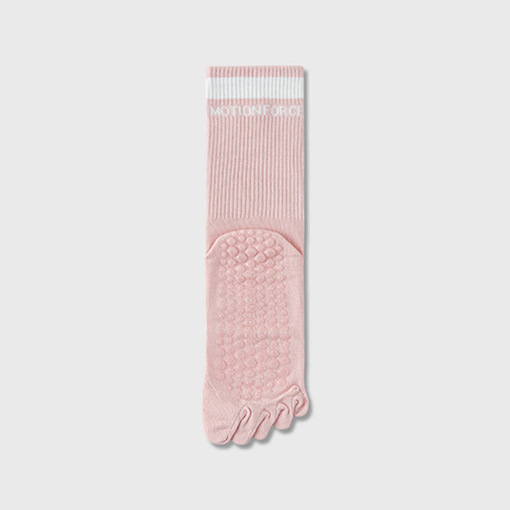 Calzini da yoga da donna Olivenorma Secure-Fit a cinque dita, antiscivolo con bordo a contrasto. - Rosa - 10 paia - image 16