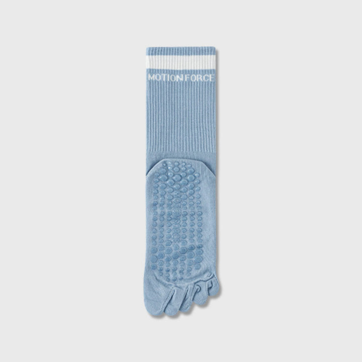 Calzini da yoga da donna Olivenorma Secure-Fit a cinque dita, antiscivolo con bordo a contrasto. - Blu - 10 paia - image 11