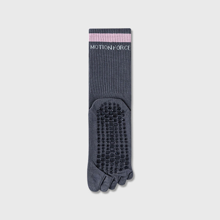 Calzini da yoga da donna Olivenorma Secure-Fit a cinque dita, antiscivolo con bordo a contrasto. - Grigio - 10 paia - image 17