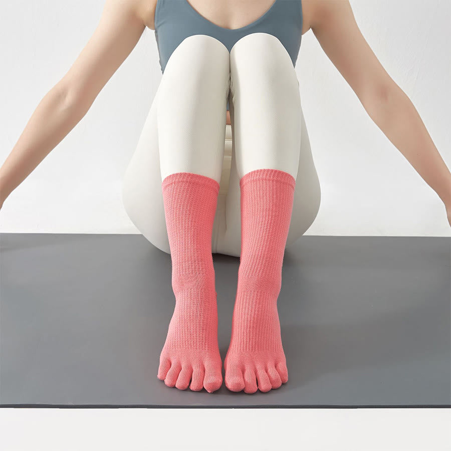 Calzini da yoga da donna Olivenorma Stable Traction a cinque dita, antiscivolo, ideali per la pratica dello yoga. - Rosa - 10 paia - image 12