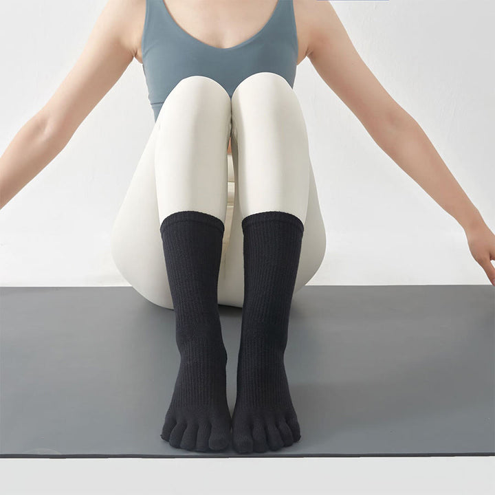 Calzini da yoga da donna Olivenorma Stable Traction a cinque dita, antiscivolo, ideali per la pratica dello yoga. - Nero - 10 paia - image 16