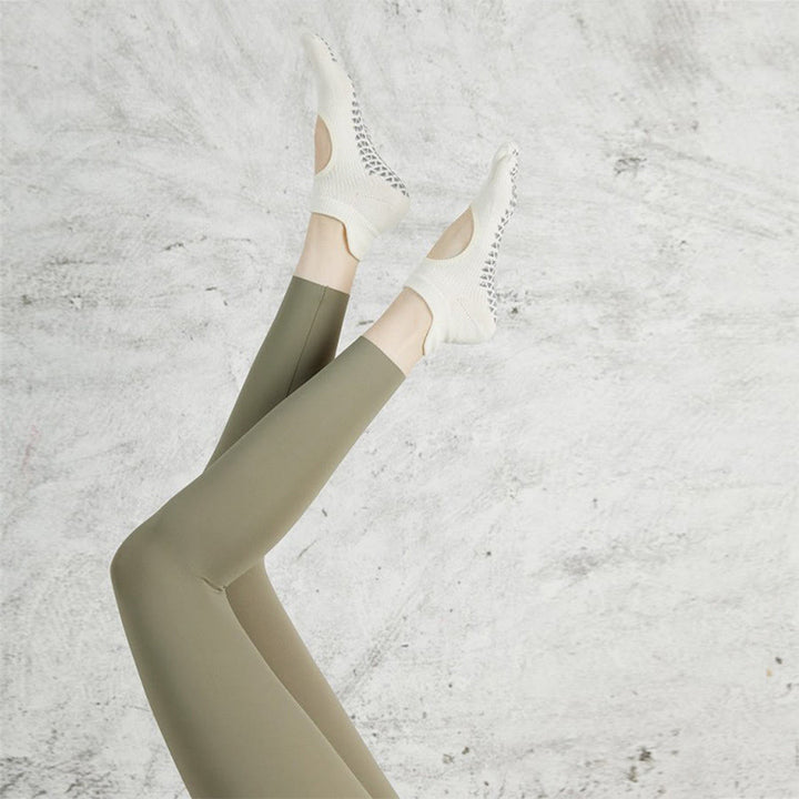 Calze da yoga Olivenorma multi-sport a cinque dita antiscivolo con lato aperto, calze da donna. - Bianco crema e punta intera - 10 paia - image 19