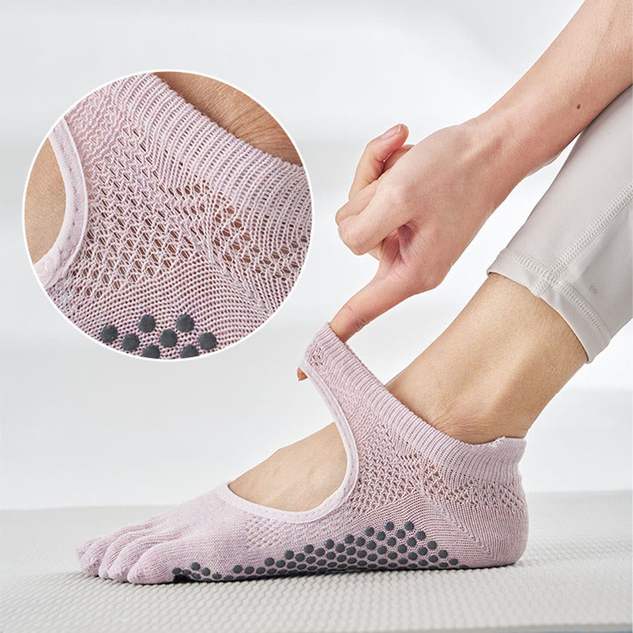 Calze da yoga Olivenorma multi-sport a cinque dita antiscivolo con lato aperto, calze da donna. - image 9