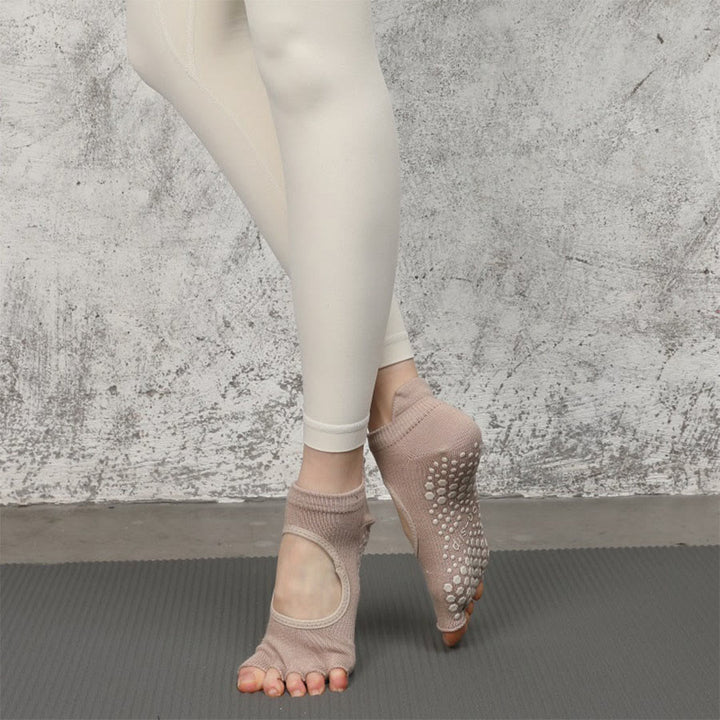 Calze da yoga Olivenorma multi-sport a cinque dita antiscivolo con lato aperto, calze da donna. - Delicato color kaki e punta aperta - 10 paia - image 24