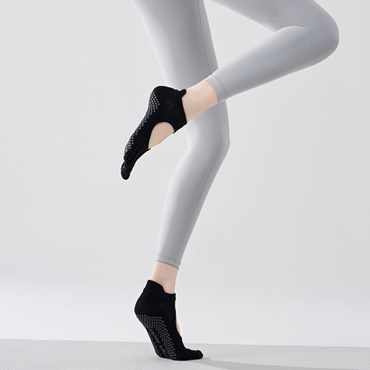Calze da yoga Olivenorma multi-sport a cinque dita antiscivolo con lato aperto, calze da donna. - Gem Black & Full Toe - 10 paia - image 16
