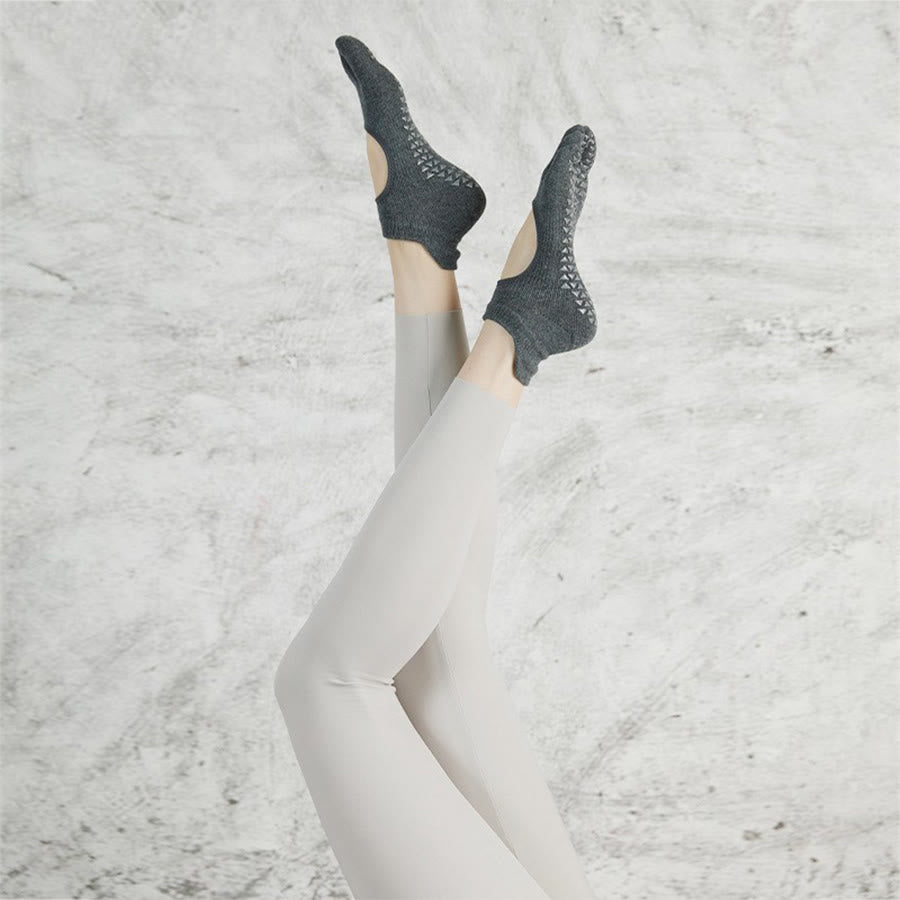 Calze da yoga Olivenorma multi-sport a cinque dita antiscivolo con lato aperto, calze da donna. - Grigio sfumato e punta intera - 10 paia - image 18