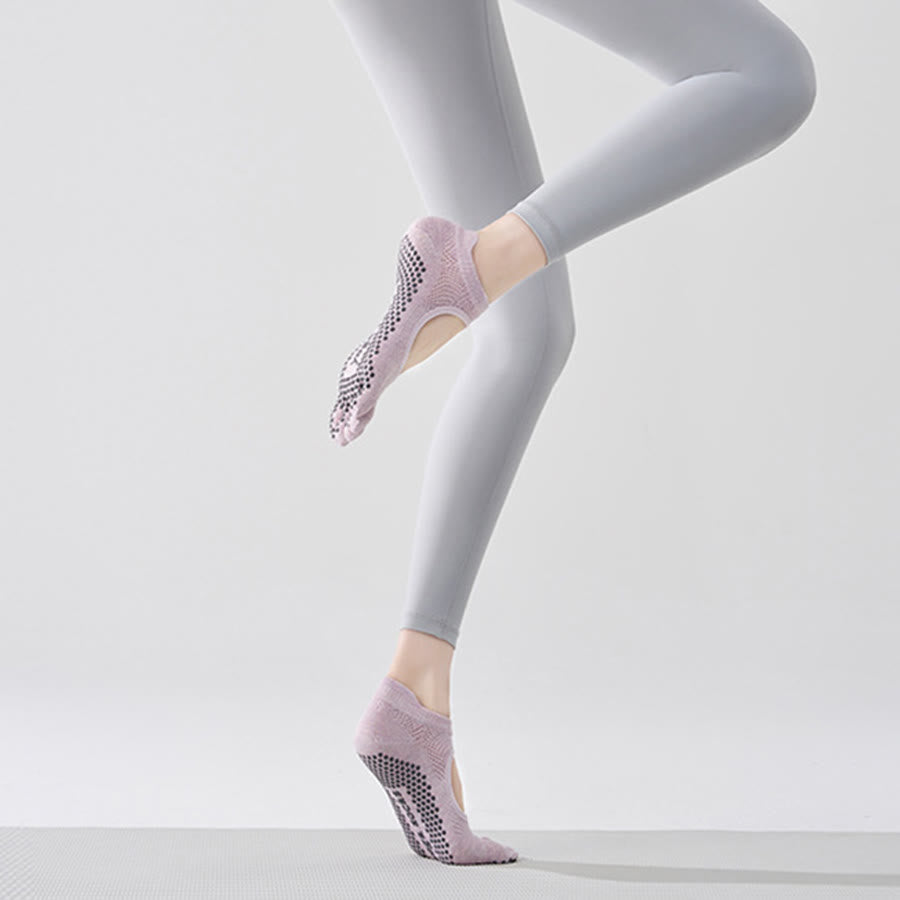 Calze da yoga Olivenorma multi-sport a cinque dita antiscivolo con lato aperto, calze da donna. - Viola, rosa e dita intere - 10 paia - image 1