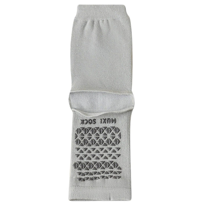 Calze da yoga Olivenorma traspiranti a metà polpaccio antiscivolo con punta e tallone aperti, ideali per donna. - Grigio - 10 paia - image 8