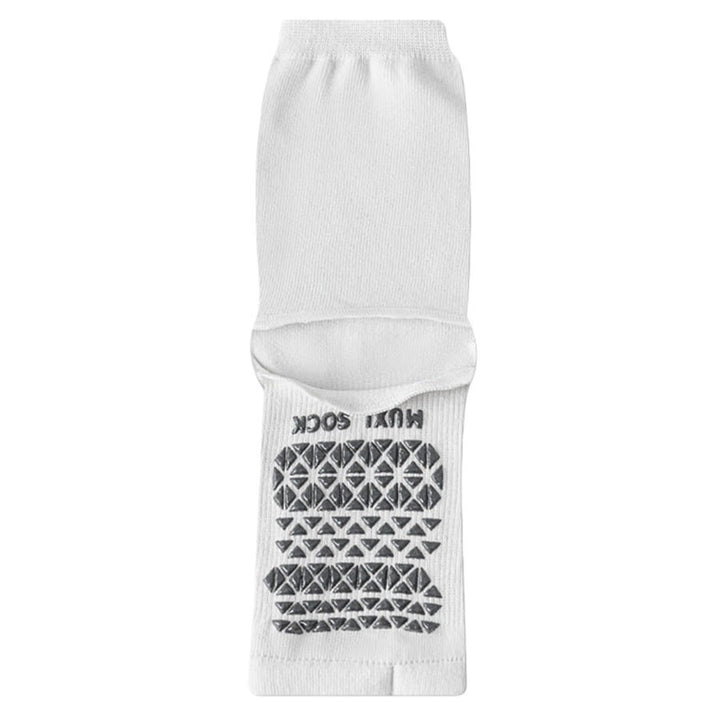 Calze da yoga Olivenorma traspiranti a metà polpaccio antiscivolo con punta e tallone aperti, ideali per donna. - Bianco - 10 paia - image 4