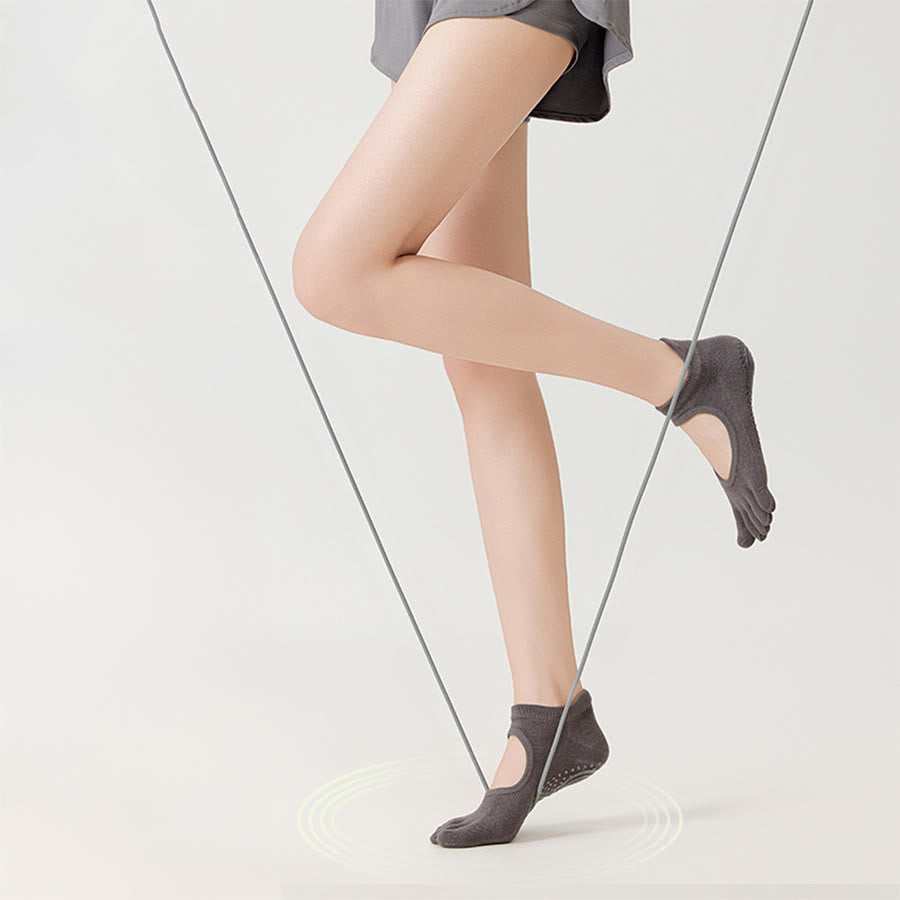 Calze antiscivolo professionali Olivenorma a cinque dita per Pilates e salto con la corda, calze yoga da donna - image 3