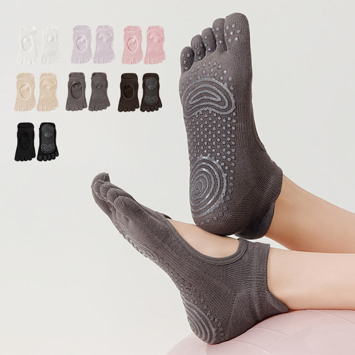 Calze antiscivolo professionali Olivenorma a cinque dita per Pilates e salto con la corda, calze yoga da donna - image 0