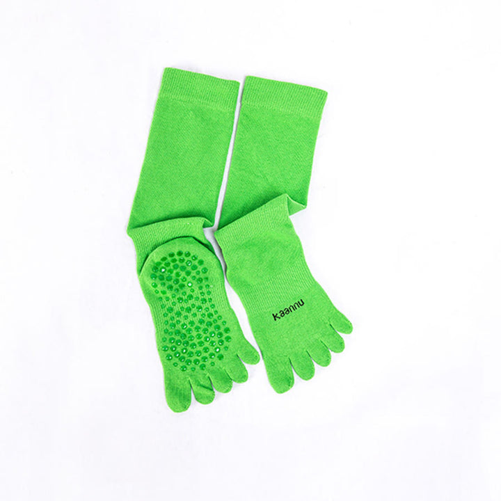 Calze da yoga da donna Olivenorma al ginocchio con cinque dita antiscivolo per calore e stabilità - Erba verde - 10 paia - image 13
