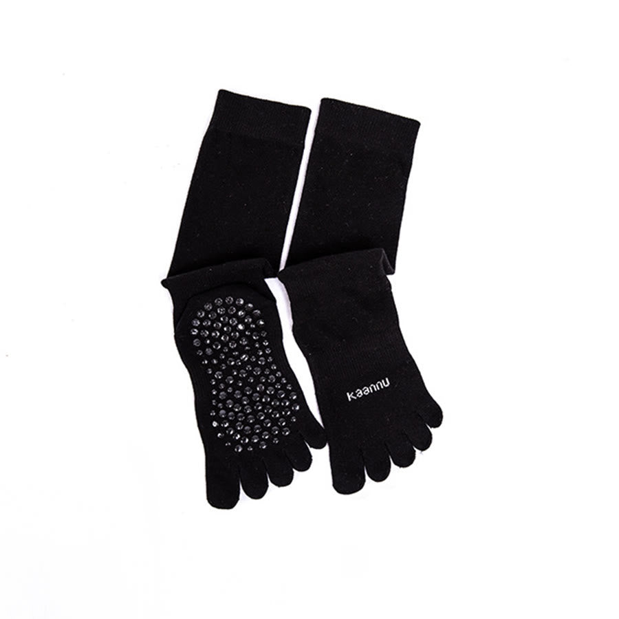 Calze da yoga da donna Olivenorma al ginocchio con cinque dita antiscivolo per calore e stabilità - Nero - 10 paia - image 8