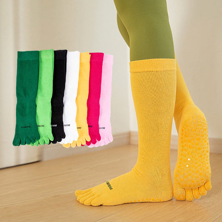 Calze da yoga da donna Olivenorma al ginocchio con cinque dita antiscivolo per calore e stabilità - image 1