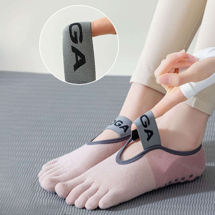 Calze antiscivolo Olivenorma a cinque dita a basso profilo per yoga, pilates e danza. Calze da yoga da donna. - image 3