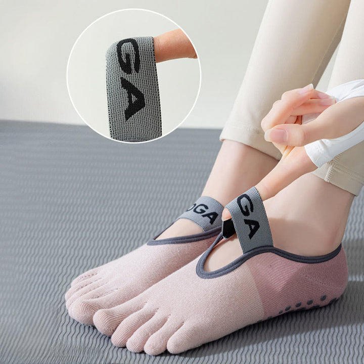 Calze antiscivolo Olivenorma a cinque dita a basso profilo per yoga, pilates e danza. Calze da yoga da donna. - image 3