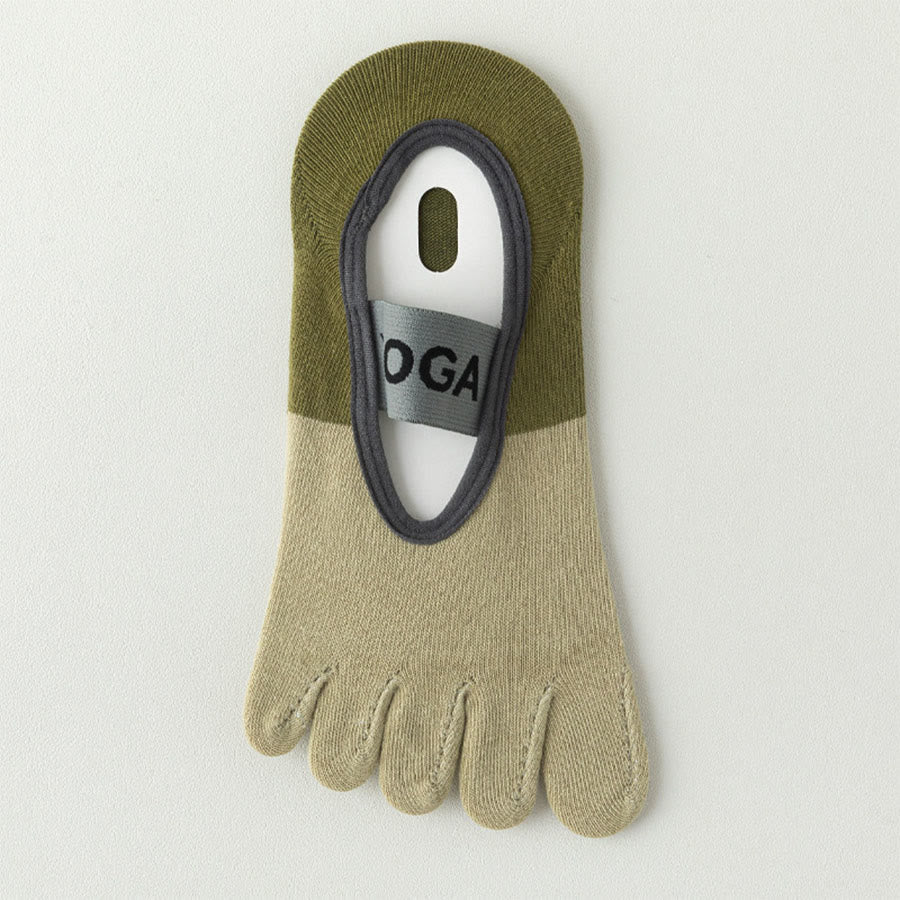 Calze antiscivolo Olivenorma a cinque dita a basso profilo per yoga, pilates e danza. Calze da yoga da donna. - Verde fagiolo - 10 paia - image 9