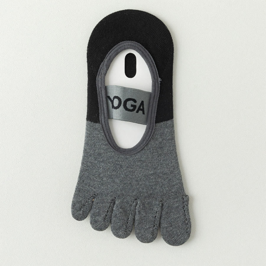 Calze antiscivolo Olivenorma a cinque dita a basso profilo per yoga, pilates e danza. Calze da yoga da donna. - Grigio scuro - 10 paia - image 14