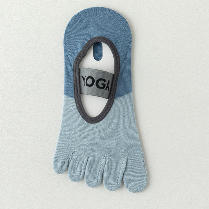 Calze antiscivolo Olivenorma a cinque dita a basso profilo per yoga, pilates e danza. Calze da yoga da donna. - Blu - 10 paia - image 10