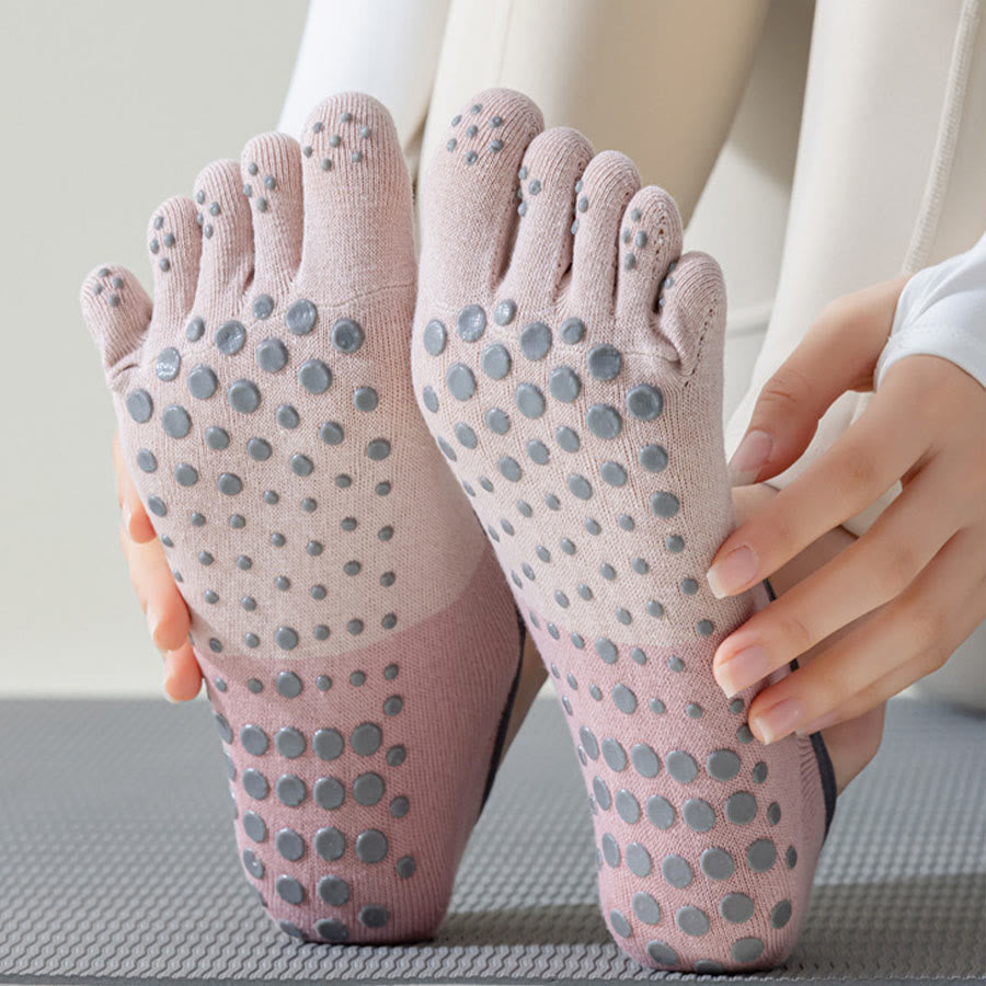 Calze antiscivolo Olivenorma a cinque dita a basso profilo per yoga, pilates e danza. Calze da yoga da donna. - image 4