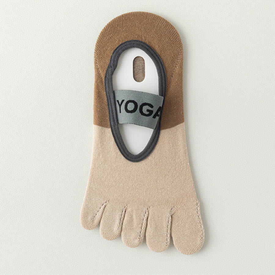 Calze antiscivolo Olivenorma a cinque dita a basso profilo per yoga, pilates e danza. Calze da yoga da donna. - Cachi - 10 paia - image 8