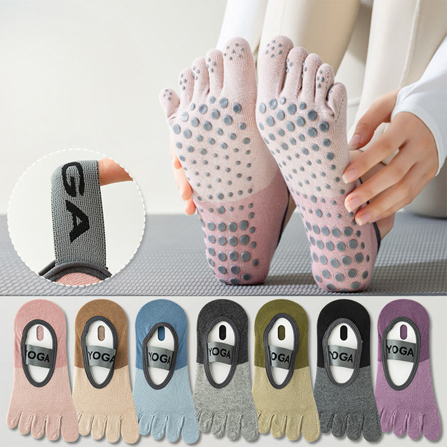 Calze antiscivolo Olivenorma a cinque dita a basso profilo per yoga, pilates e danza. Calze da yoga da donna. - image 0
