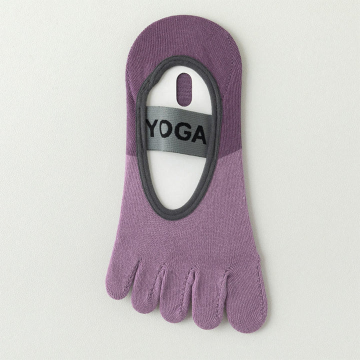 Calze antiscivolo Olivenorma a cinque dita a basso profilo per yoga, pilates e danza. Calze da yoga da donna. - Viola - 10 paia - image 15