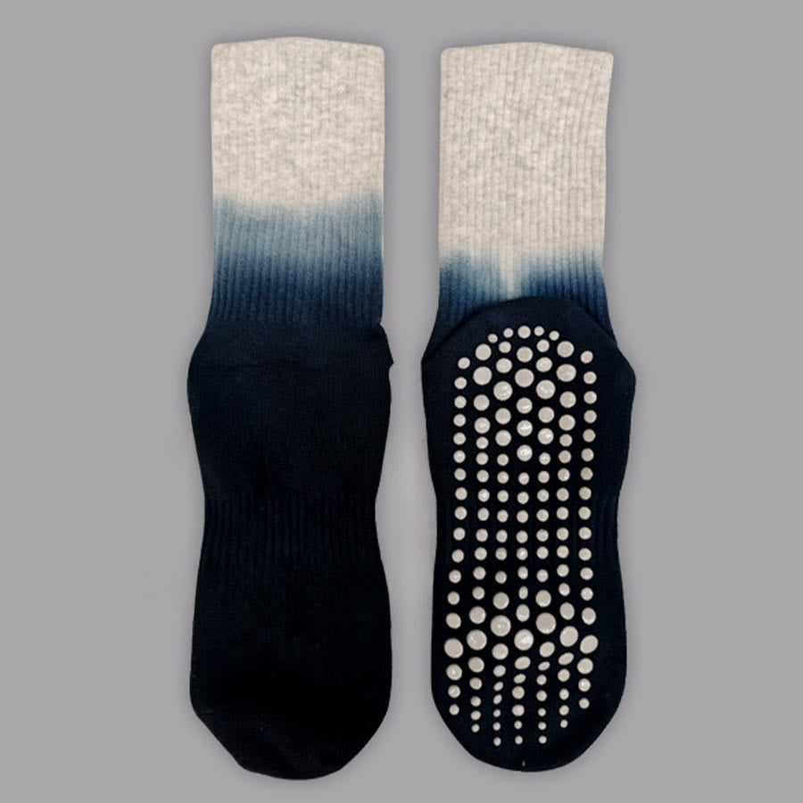 Calzini da yoga da donna Olivenorma con suola antiscivolo in silicone e gradiente di colore, lunghezza media. - Grigio-nero - 10 paia - image 24