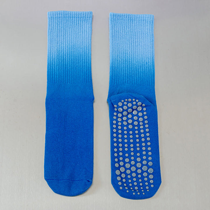 Calzini da yoga da donna Olivenorma con suola antiscivolo in silicone e gradiente di colore, lunghezza media. - Blu intenso - 10 paia - image 8