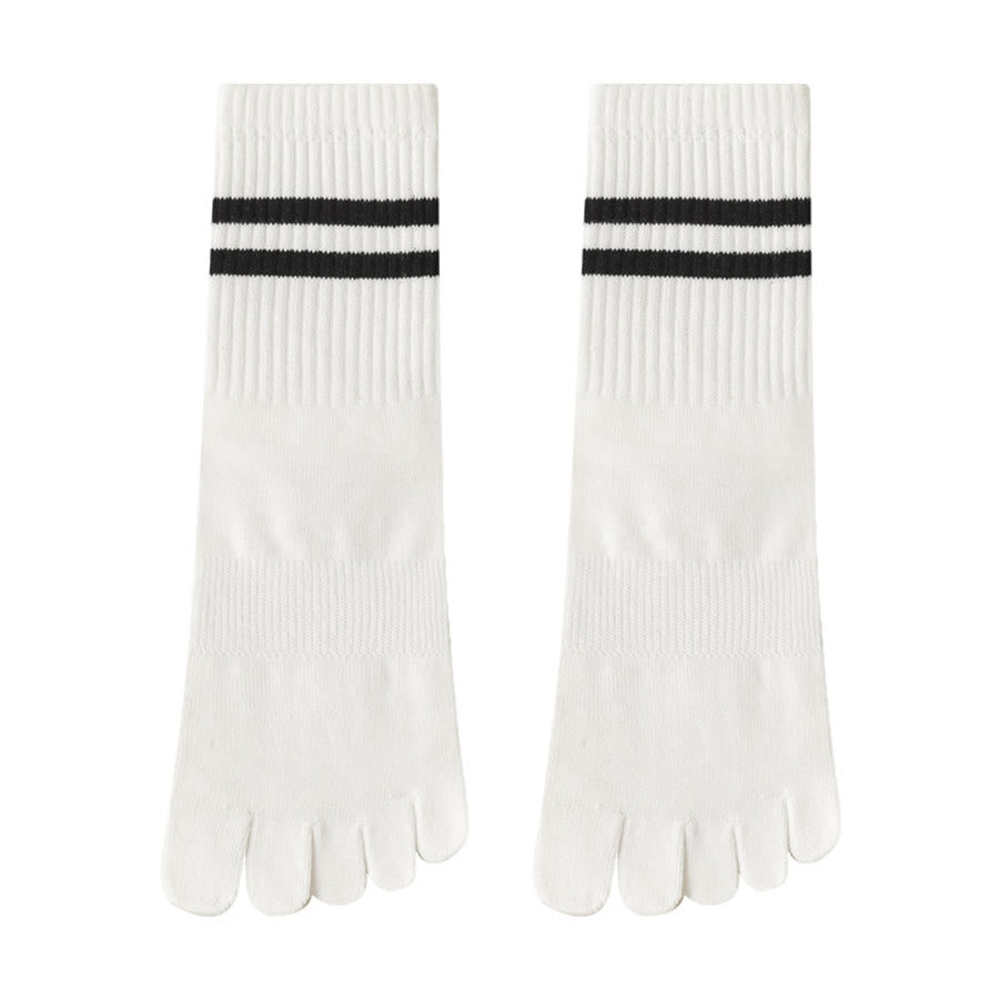 Calze da yoga da donna Olivenorma con suola intera, imbottitura in silicone e maglia elastica, lunghezza media. - Bianco - 10 paia - image 13