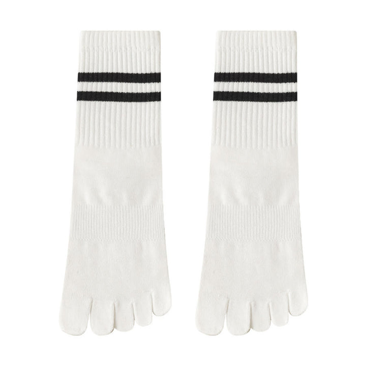 Calze da yoga da donna Olivenorma con suola intera, imbottitura in silicone e maglia elastica, lunghezza media. - Bianco - 10 paia - image 13