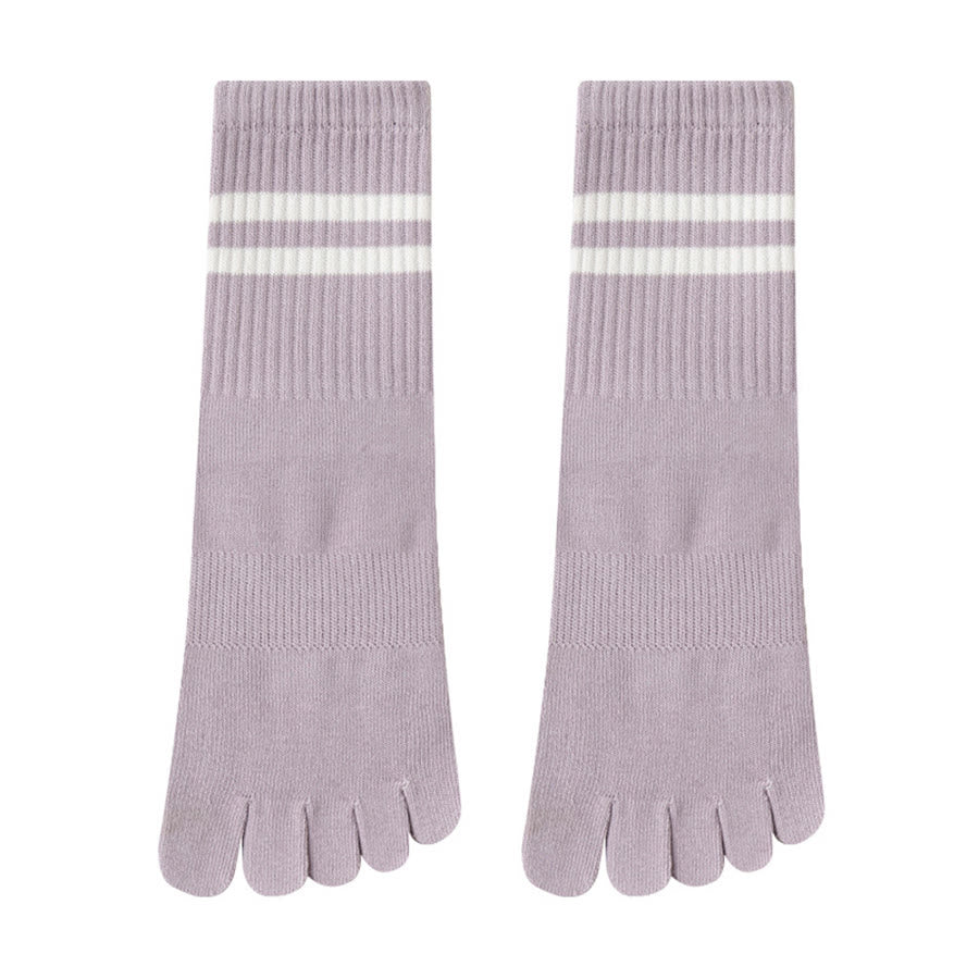 Calze da yoga da donna Olivenorma con suola intera, imbottitura in silicone e maglia elastica, lunghezza media. - Viola - 10 paia - image 5