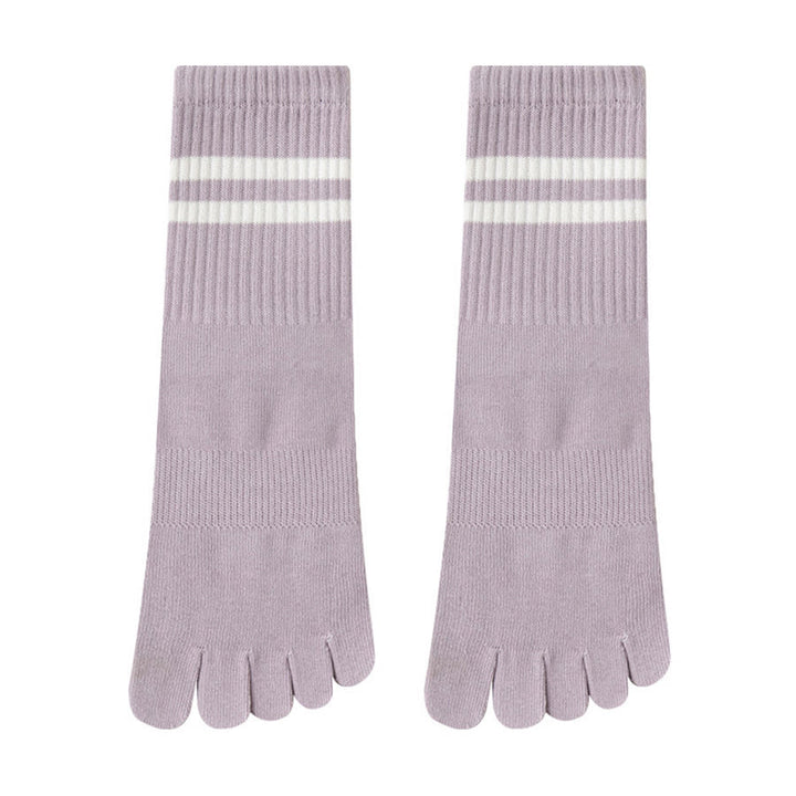 Calze da yoga da donna Olivenorma con suola intera, imbottitura in silicone e maglia elastica, lunghezza media. - Viola - 10 paia - image 5