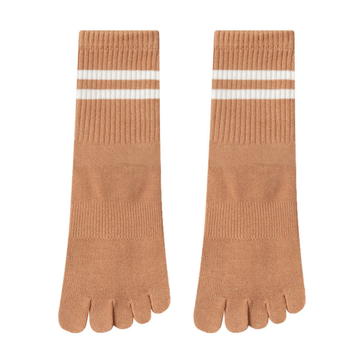 Calze da yoga da donna Olivenorma con suola intera, imbottitura in silicone e maglia elastica, lunghezza media. - Cachi - 10 paia - image 9