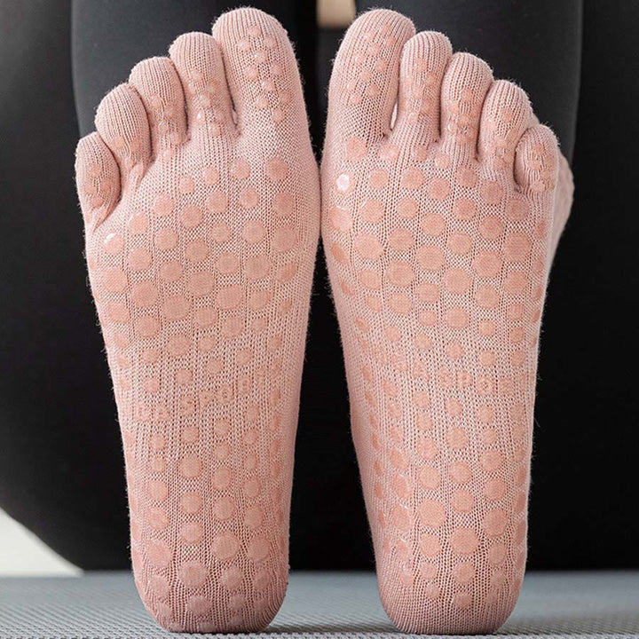Calze da yoga da donna Olivenorma con suola intera, imbottitura in silicone e maglia elastica, lunghezza media. - image 19