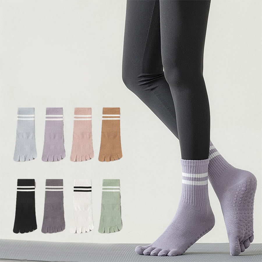 Calze da yoga da donna Olivenorma con suola intera, imbottitura in silicone e maglia elastica, lunghezza media. - image 0