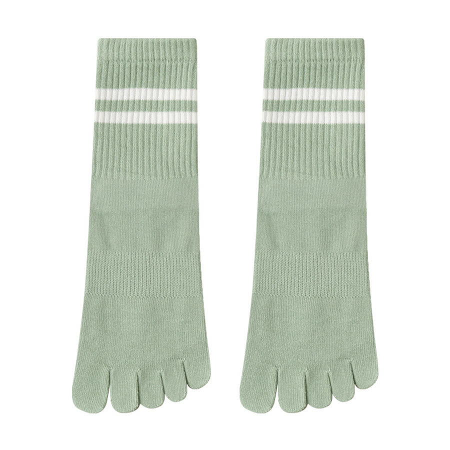 Calze da yoga da donna Olivenorma con suola intera, imbottitura in silicone e maglia elastica, lunghezza media. - Verde - 10 paia - image 22