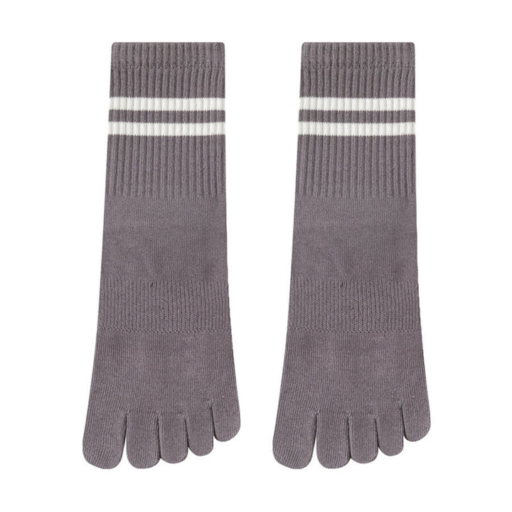 Calze da yoga da donna Olivenorma con suola intera, imbottitura in silicone e maglia elastica, lunghezza media. - Grigio - 10 paia - image 23