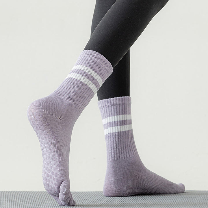 Calze da yoga da donna Olivenorma con suola intera, imbottitura in silicone e maglia elastica, lunghezza media. - image 8