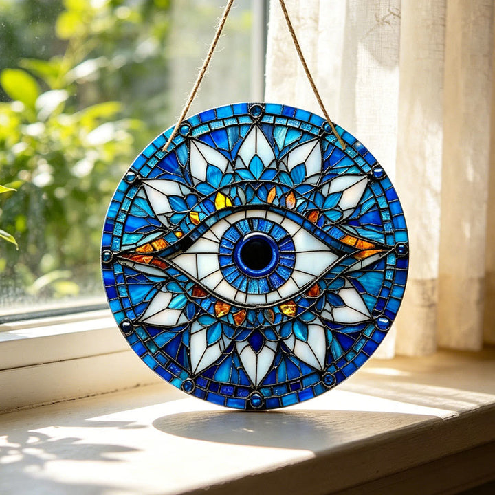Acchiappasole 2D con mandala occhio mistico e bordo floreale Olivenorma - 30 cm * 30 cm - image 0