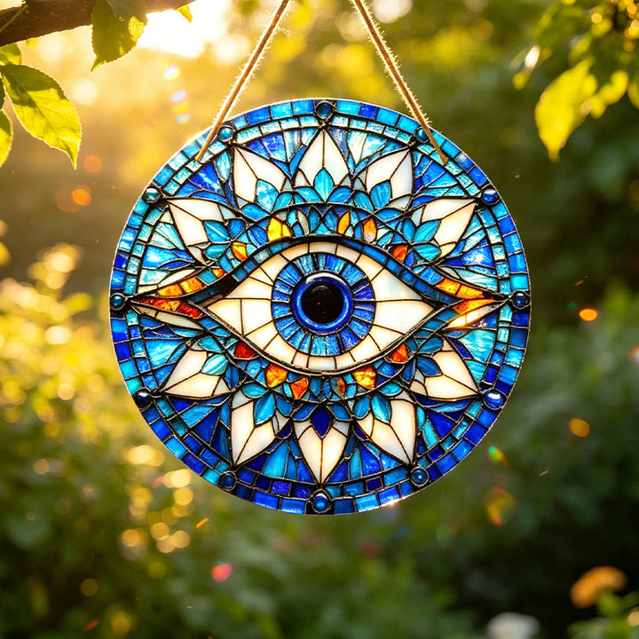 Acchiappasole 2D con mandala occhio mistico e bordo floreale Olivenorma - image 1