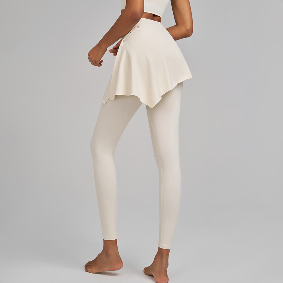 Pantaloni da yoga da donna Olivenorma a vita alta e lunghezza intera con dettaglio a portafoglio. - image 1
