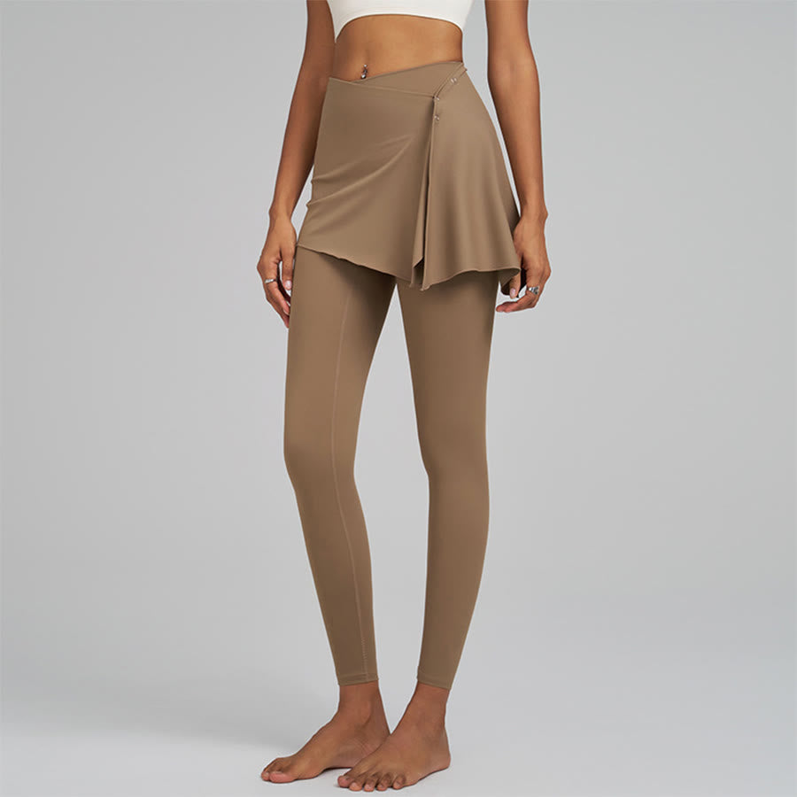 Pantaloni da yoga da donna Olivenorma a vita alta e lunghezza intera con dettaglio a portafoglio. - Colore cacao - XXL - image 6