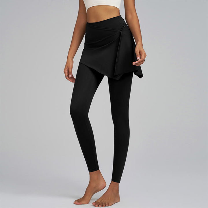 Pantaloni da yoga da donna Olivenorma a vita alta e lunghezza intera con dettaglio a portafoglio. - Moda nera - XXL - image 4