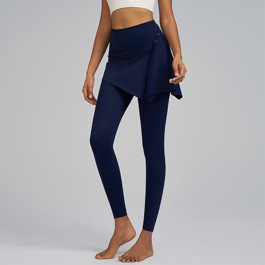 Pantaloni da yoga da donna Olivenorma a vita alta e lunghezza intera con dettaglio a portafoglio. - Blu navy - XXL - image 9